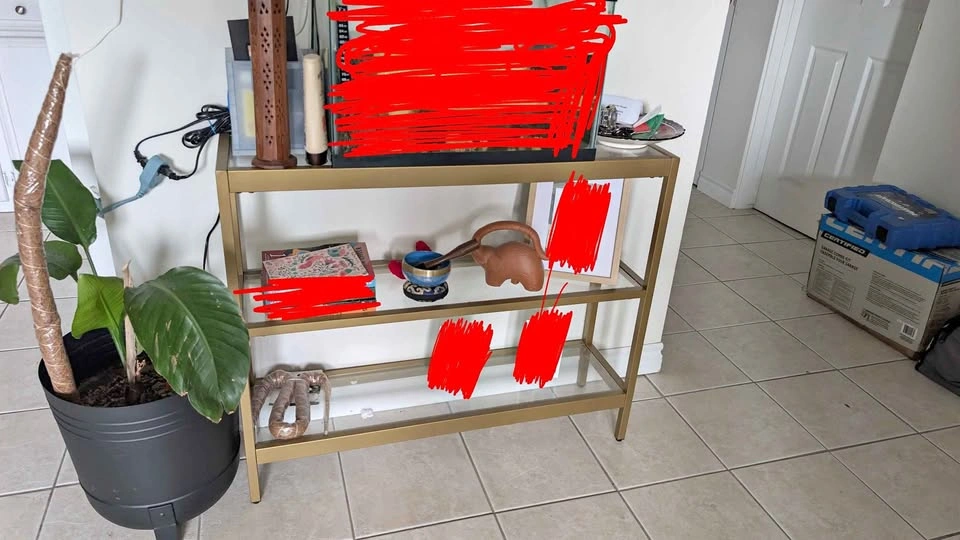 Gold 3-Tier Glass Console Table