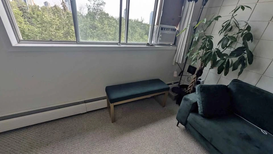 Green Velvet Bench with Gold Frame