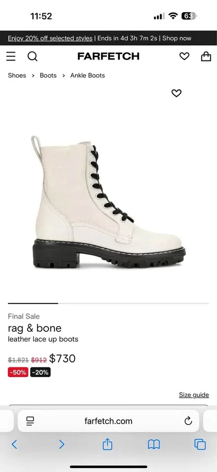 Never usde Rag and Bone New York Women’s boot size 36 thumbnail