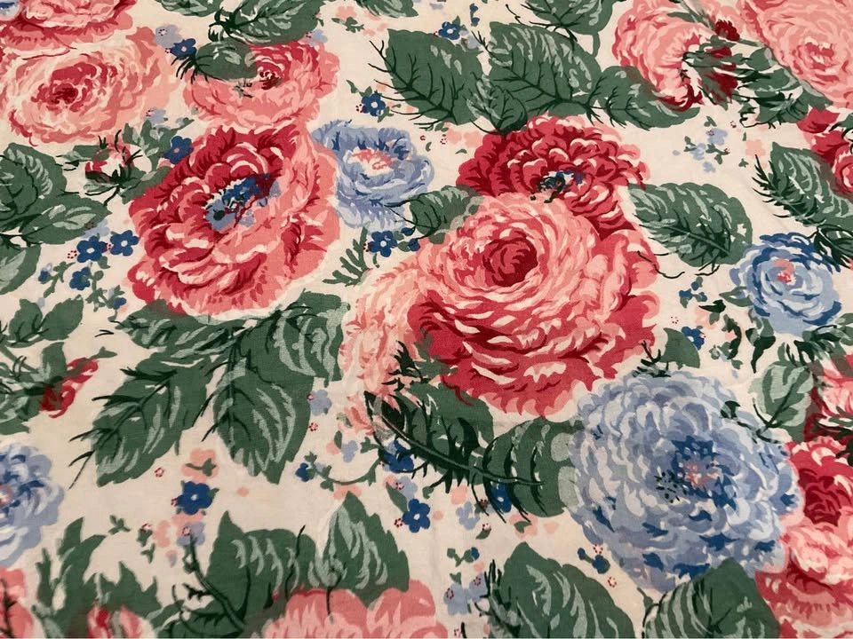 Tablecloth VTG Cabbage Roses Vintage Chintz - photo 3