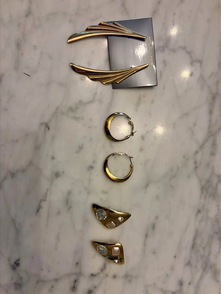 Vintage Gold-Tone Earring Set