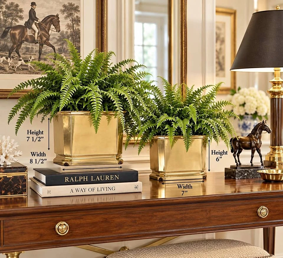 SOLID BRASS Planters VTG Made In Italy