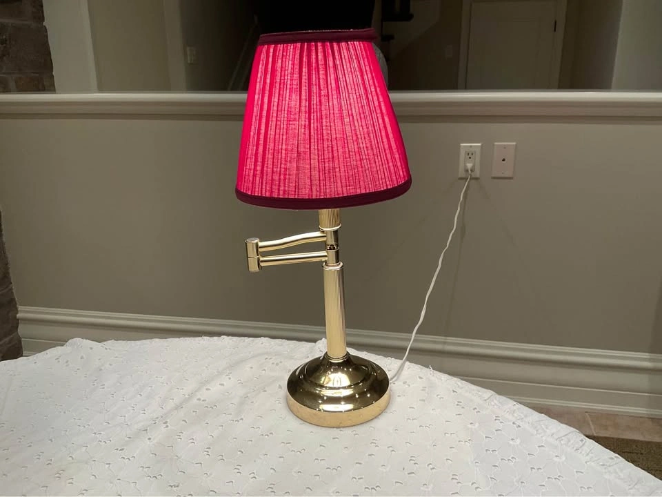 Vintage Brass Swing Arm Desk Lamp - photo 3