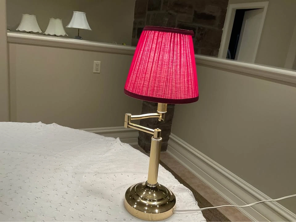 Vintage Brass Swing Arm Desk Lamp - photo 4