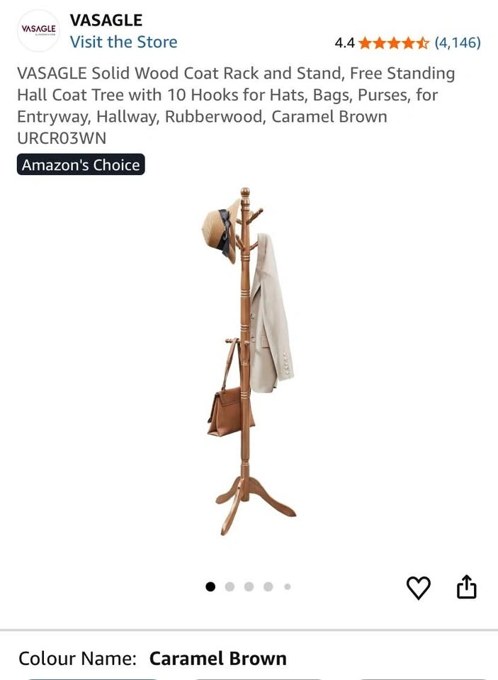 Solid Wood Coat Rack | BRAND New - Never Used - photo 2