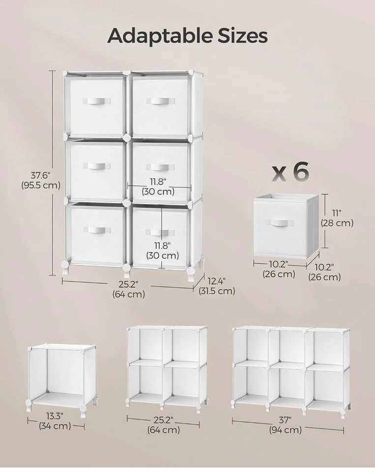 6-Cube Storage Organizer with Pull Out Drawers *UNASSEMBLED* - photo 2