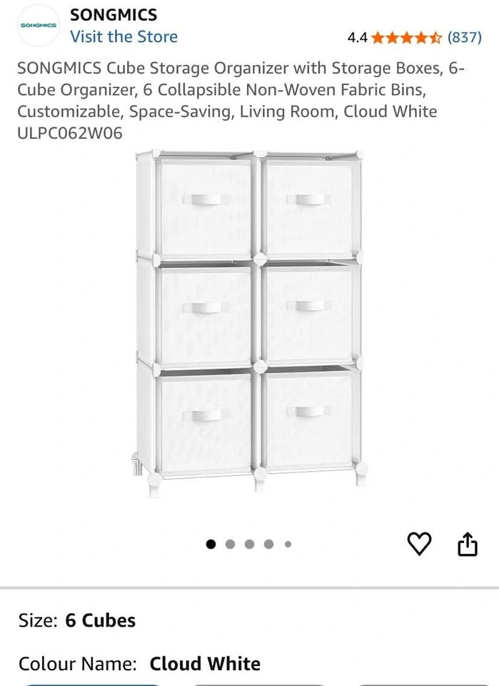6-Cube Storage Organizer with Pull Out Drawers *UNASSEMBLED* - photo 3