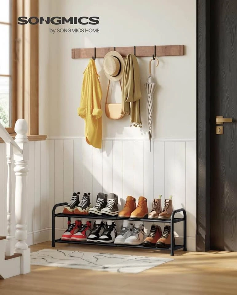 Expandable 2-Tier Shoe Rack | Black - photo 5