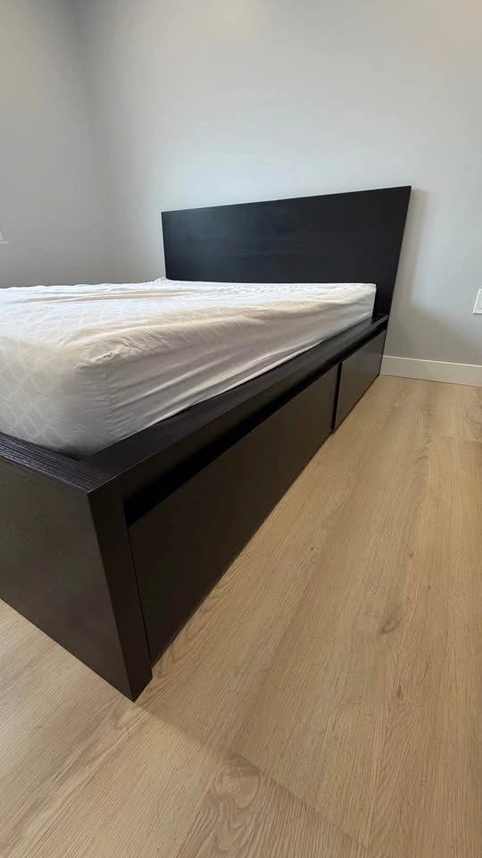 IKEA MALM Queen Bed Frame + Mattress + Extras - photo 3