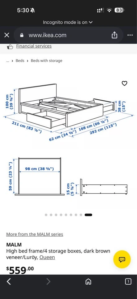 IKEA MALM Queen Bed Frame + Mattress + Extras - photo 5