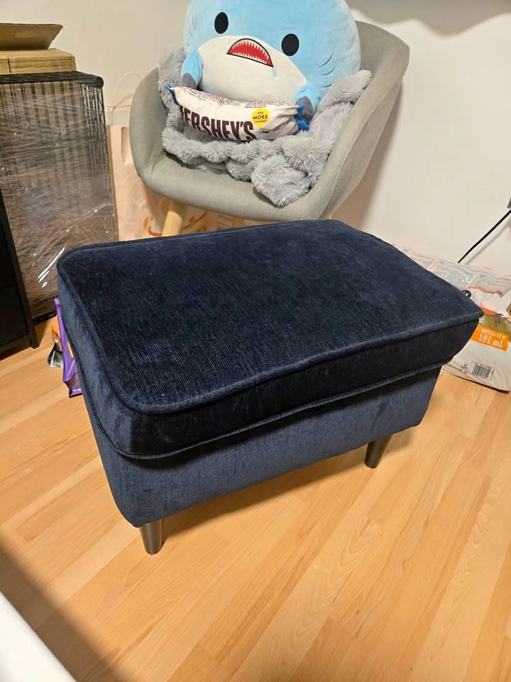 IKEA STRANDMON Footstool | Navy Blue