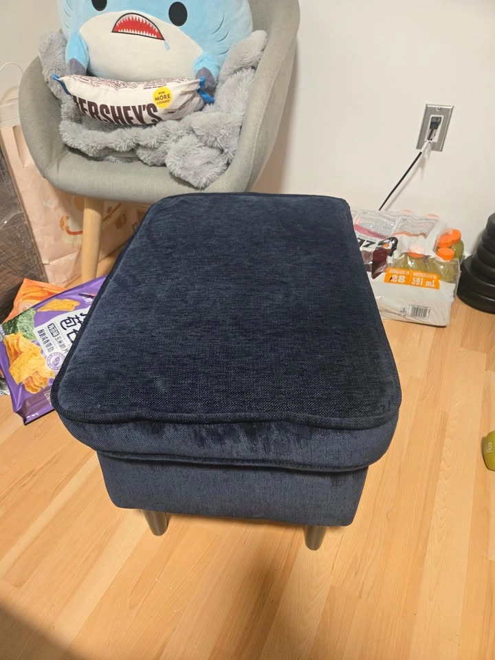 IKEA STRANDMON Footstool | Navy Blue - photo 2