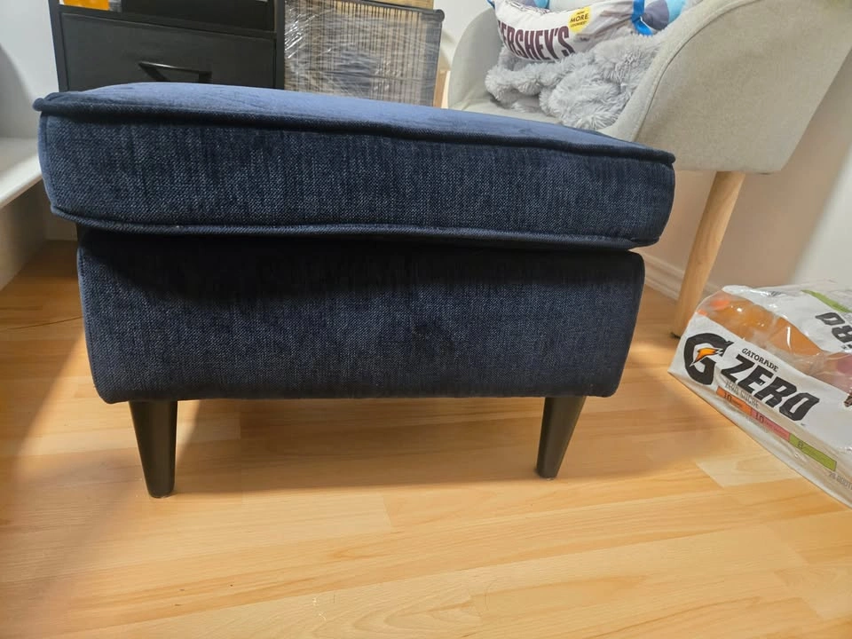 IKEA STRANDMON Footstool | Navy Blue - photo 3