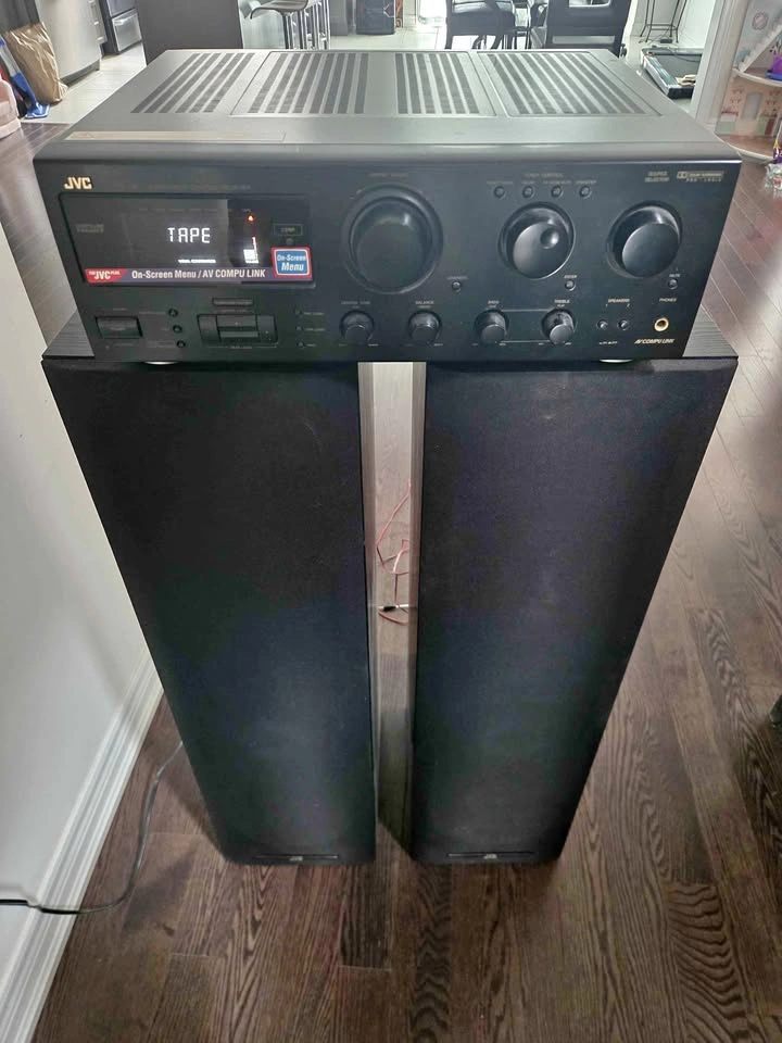 JVC RX-718V Audio/Video Control Receiver with Tower Speakers