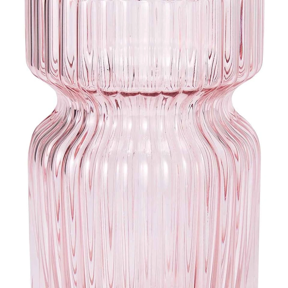 Anko Pink Ribbed Glass Vase - photo 2