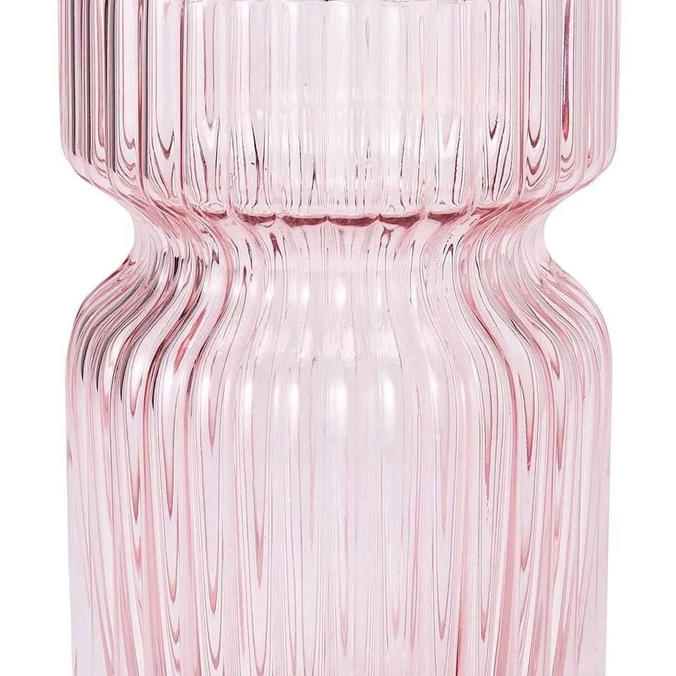 Anko Pink Ribbed Glass Vase - photo 2