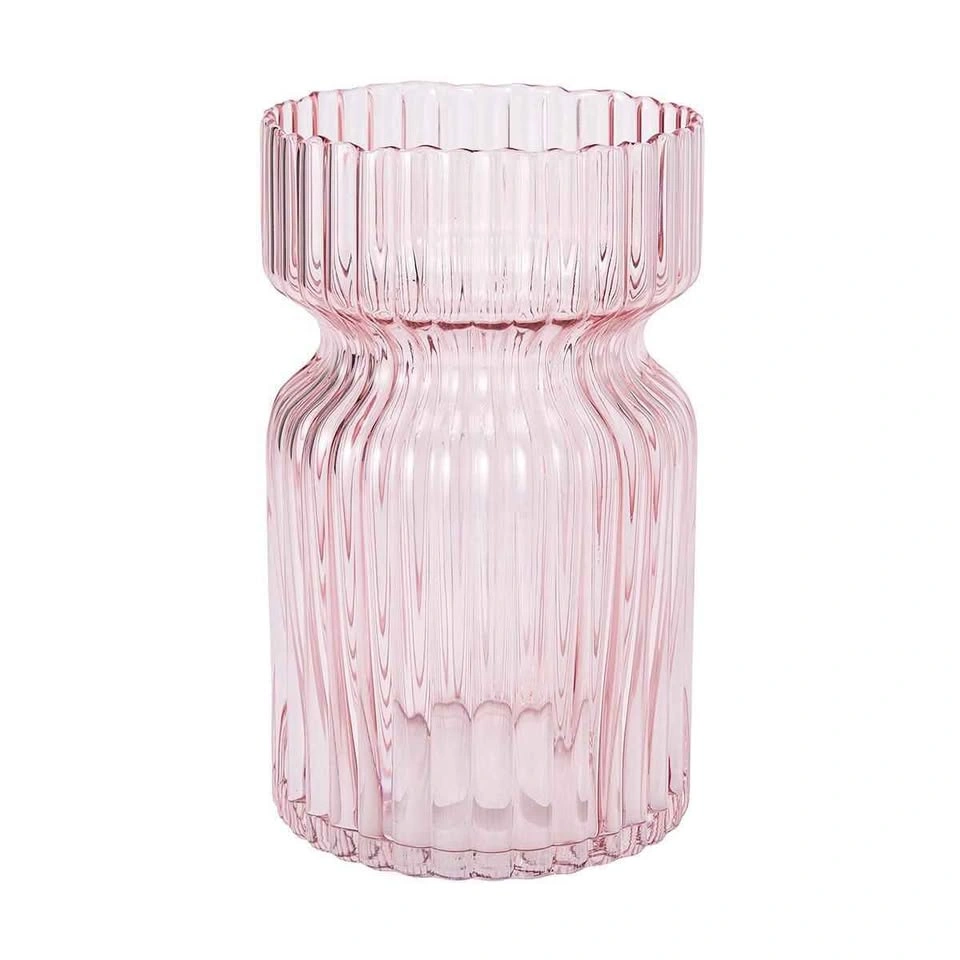 Anko Pink Ribbed Glass Vase - photo 4