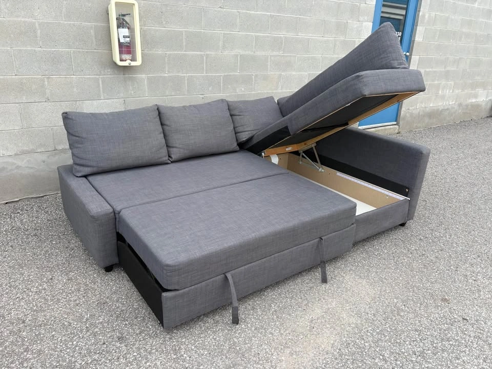 Grey IKEA Sectional Sofa w/ Bed & Storage - Delivery Available - photo 2