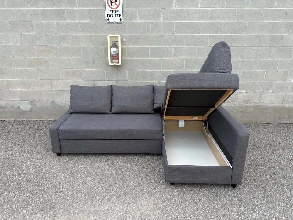 Grey IKEA Sectional Sofa w/ Bed & Storage - Delivery Available - photo 4