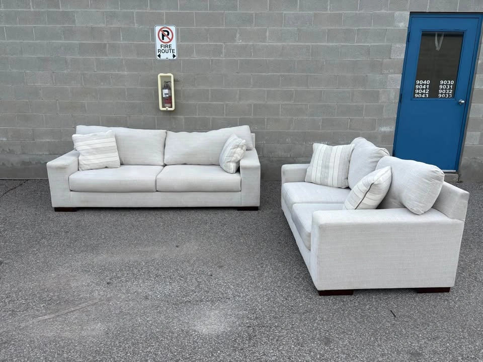 Ashley 2 Piece Cream Sofa Set - Delivery Available - photo 2