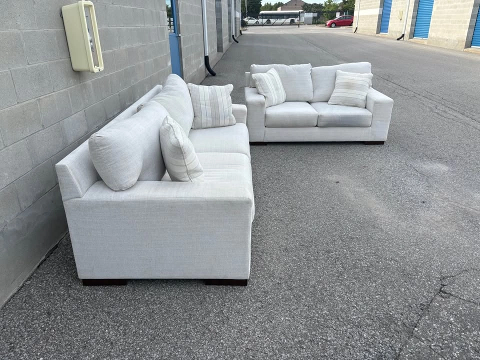 Ashley 2 Piece Cream Sofa Set - Delivery Available - photo 3