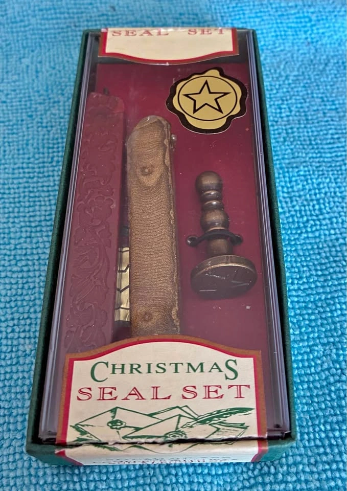 Vintage Stuart Houghton Brass Wax Seal Set – Christmas Edition