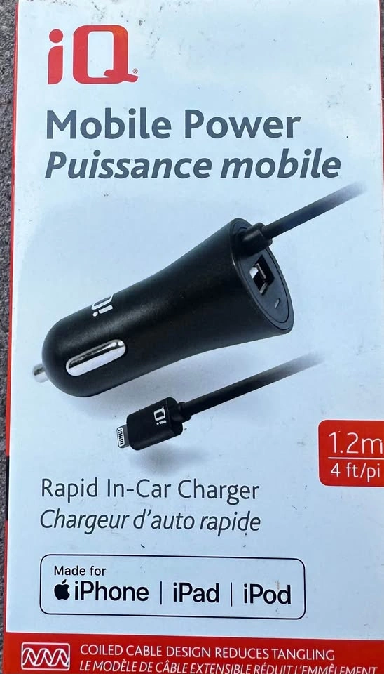 iQ Rapid Car Charger for iPhone/iPad - New in Box