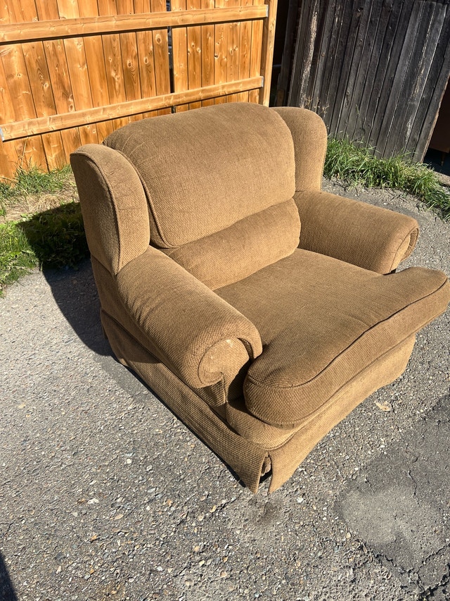 Comfortable Oversized Brown Armchair
