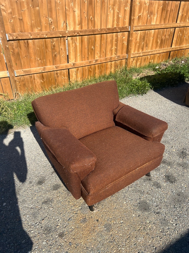 Vintage Brown Upholstered Armchair
