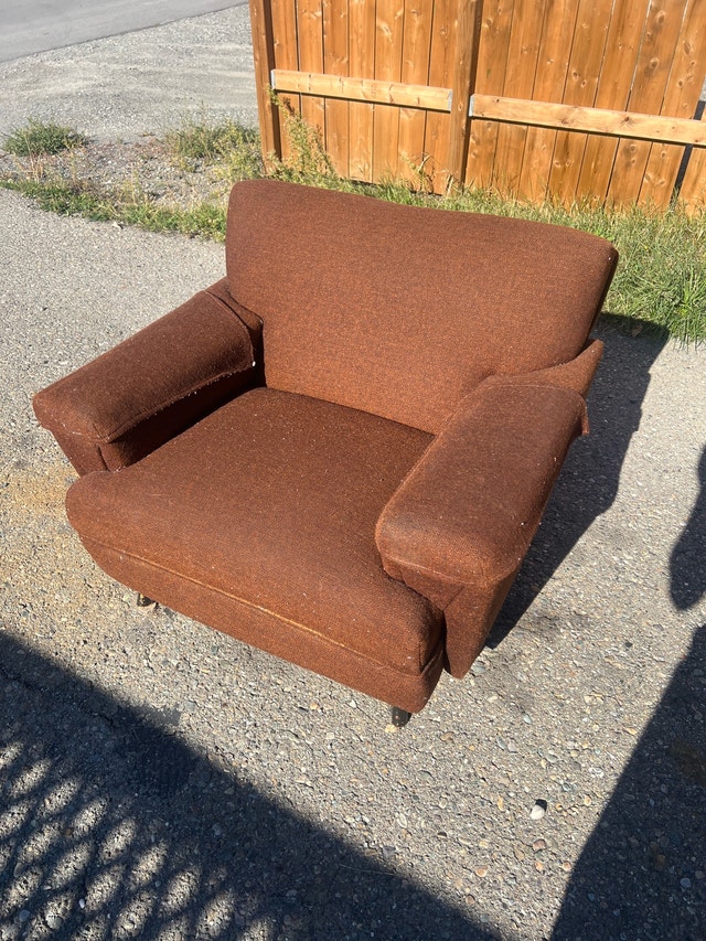 Vintage Brown Upholstered Armchair - photo 2