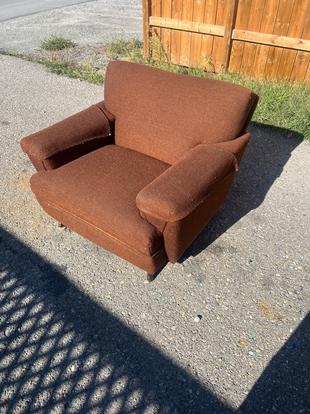 Vintage Brown Upholstered Armchair - photo 3