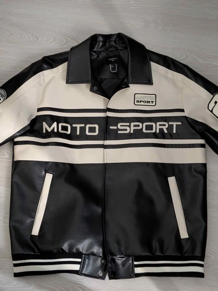 Size M Leather Racer Jacket - Forever 21 - photo 2
