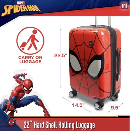 Marvel Spiderman Mask FŪL 22" Hard Rolling Luggage - photo 2