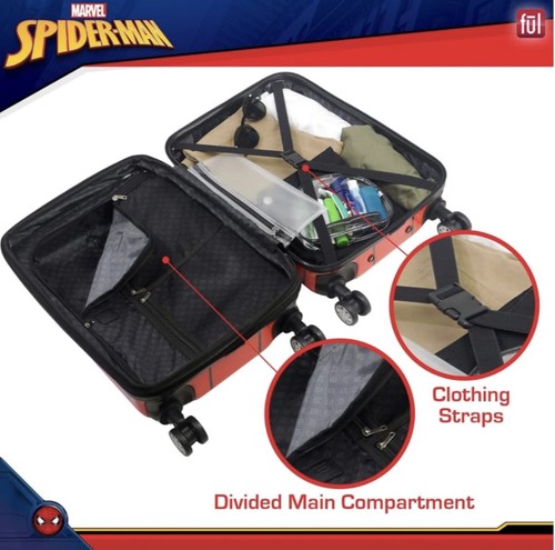 Marvel Spiderman Mask FŪL 22" Hard Rolling Luggage - photo 5