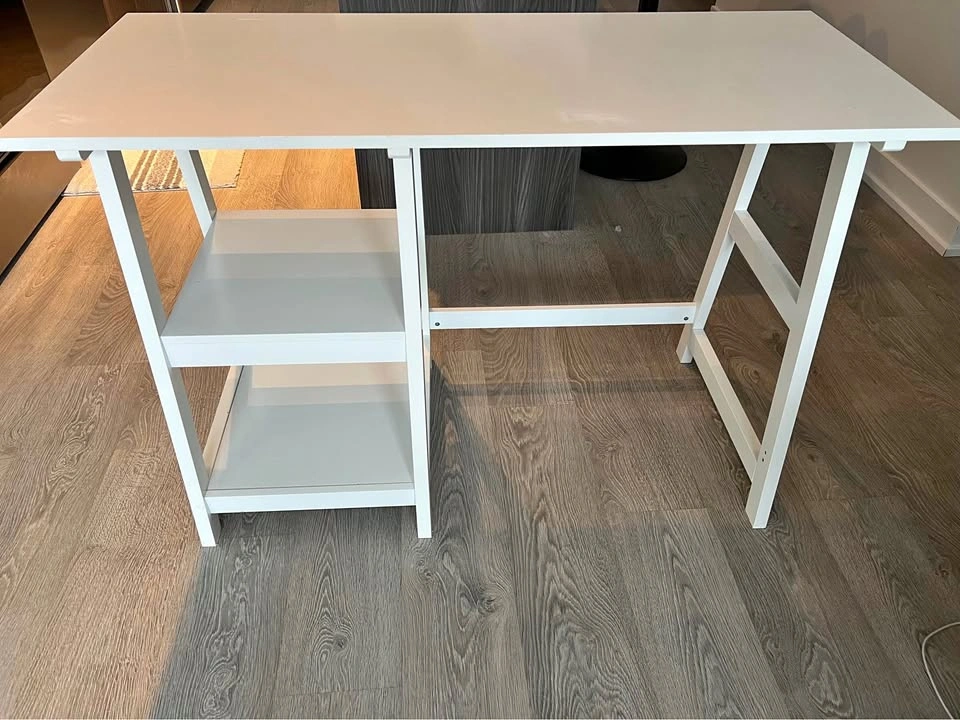 Safdie & Co. 44" White Computer Desk with 2 Shelves