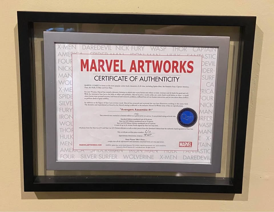 Avengers Assemble #1 Signed by Stan Lee Art Print 18x27 - photo 2