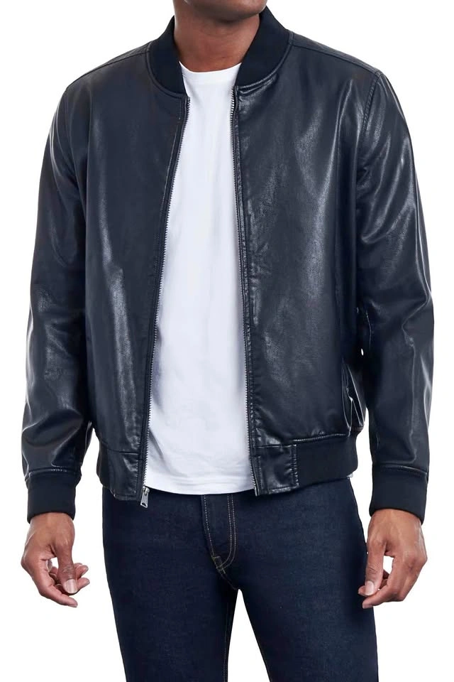 Lucky Brand Faux Leather Bomber Jacket