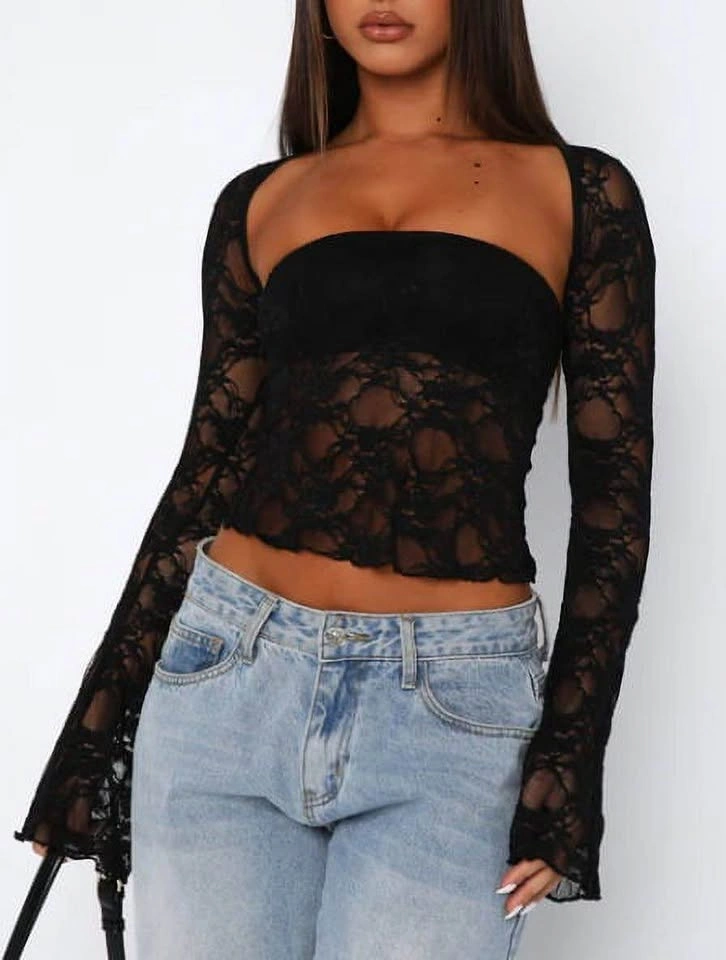 White Fox Lace Tube Top+Bolero Set BNWT