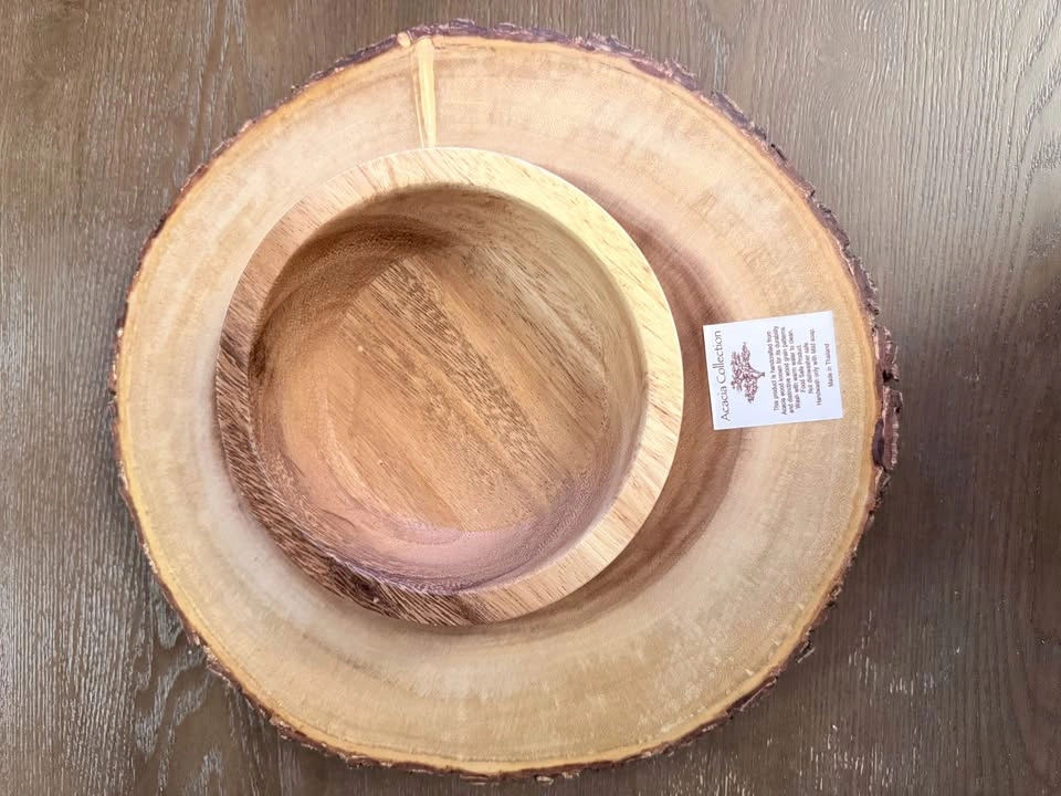 Acacia Wood Serving Board & Bowl – 12” - photo 3