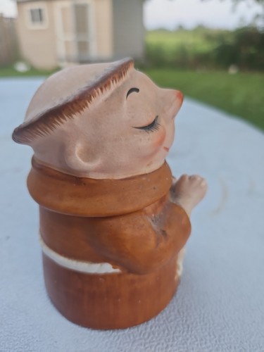 Vintage Lefton ESD Japan ceramic Praying Friar Munk condiment ja - photo 4