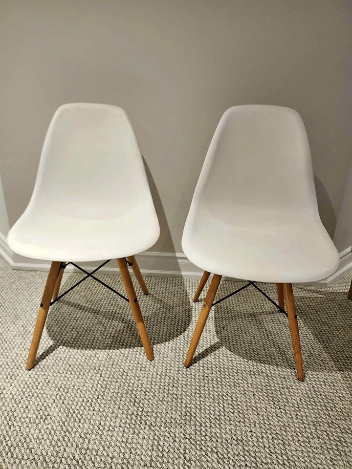 Pair of Eames Style DSW Dining Chairs