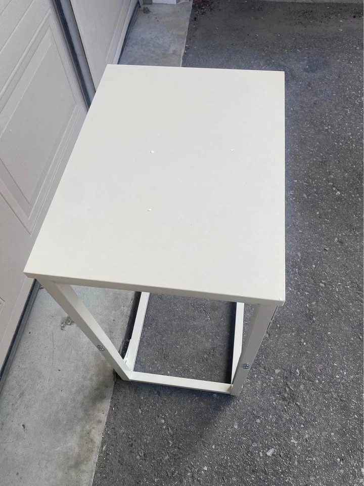 C-Shaped End Table | Cream White | Unassembled - photo 2