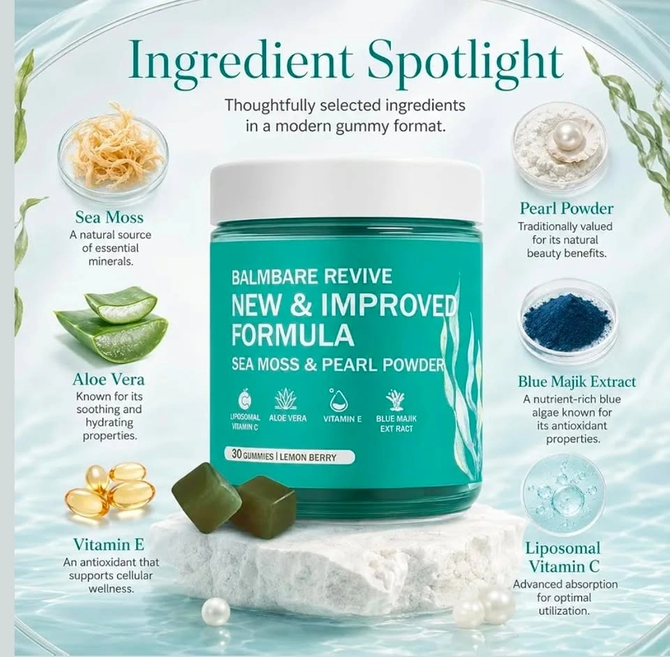 Revive Sea Moss & Pearl Powder Gummies 30 Count Lemon Berry - photo 3