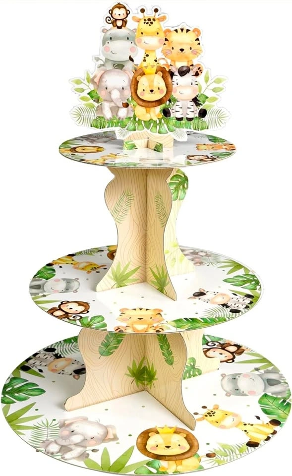 3-Tier Safari Animals Cupcake Stand
