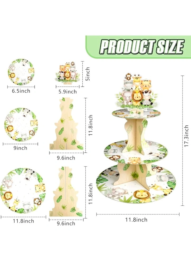 3-Tier Safari Animals Cupcake Stand - photo 2