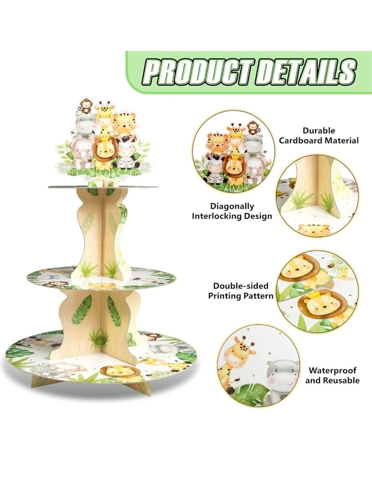 3-Tier Safari Animals Cupcake Stand - photo 3