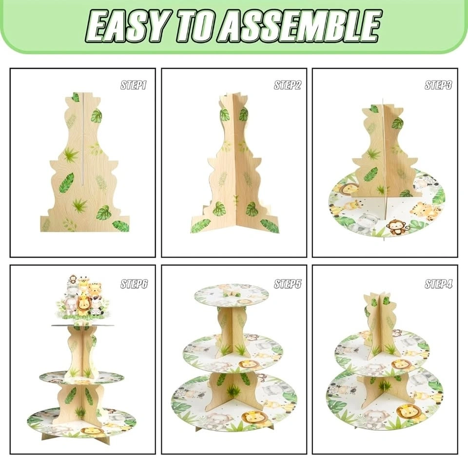3-Tier Safari Animals Cupcake Stand - photo 4