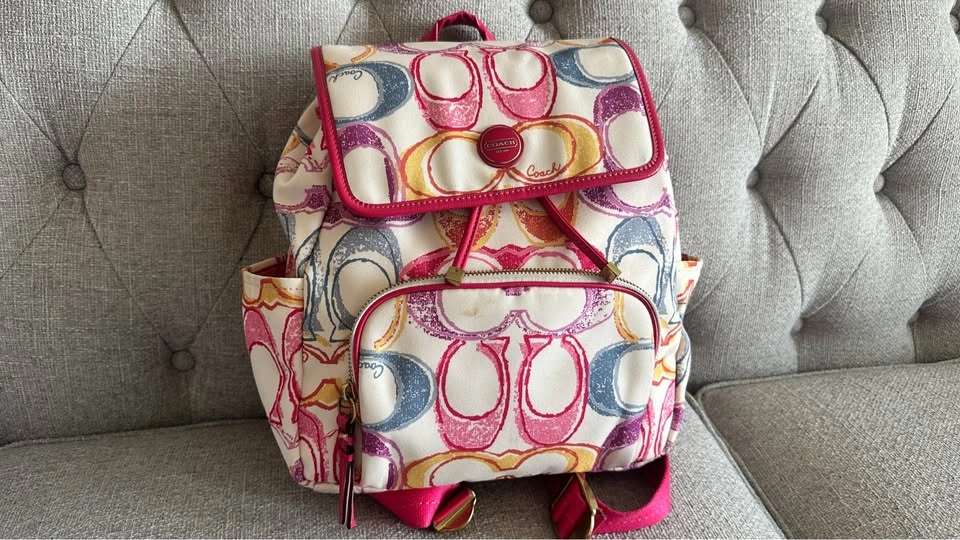 Coach Poppy Multi-Color Signature Canvas Backpack - photo 2