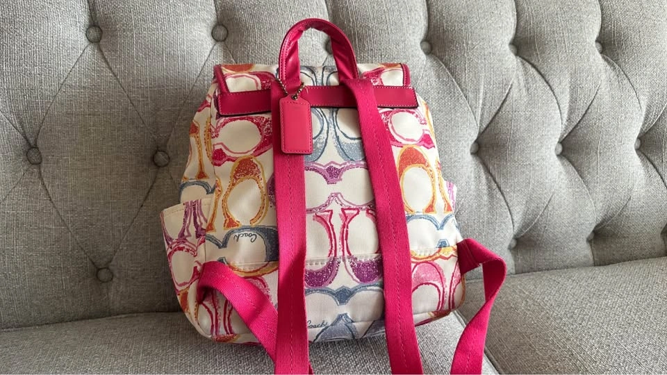Coach Poppy Multi-Color Signature Canvas Backpack - photo 3