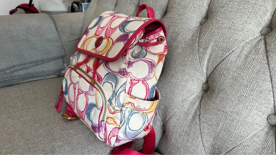 Coach Poppy Multi-Color Signature Canvas Backpack - photo 5